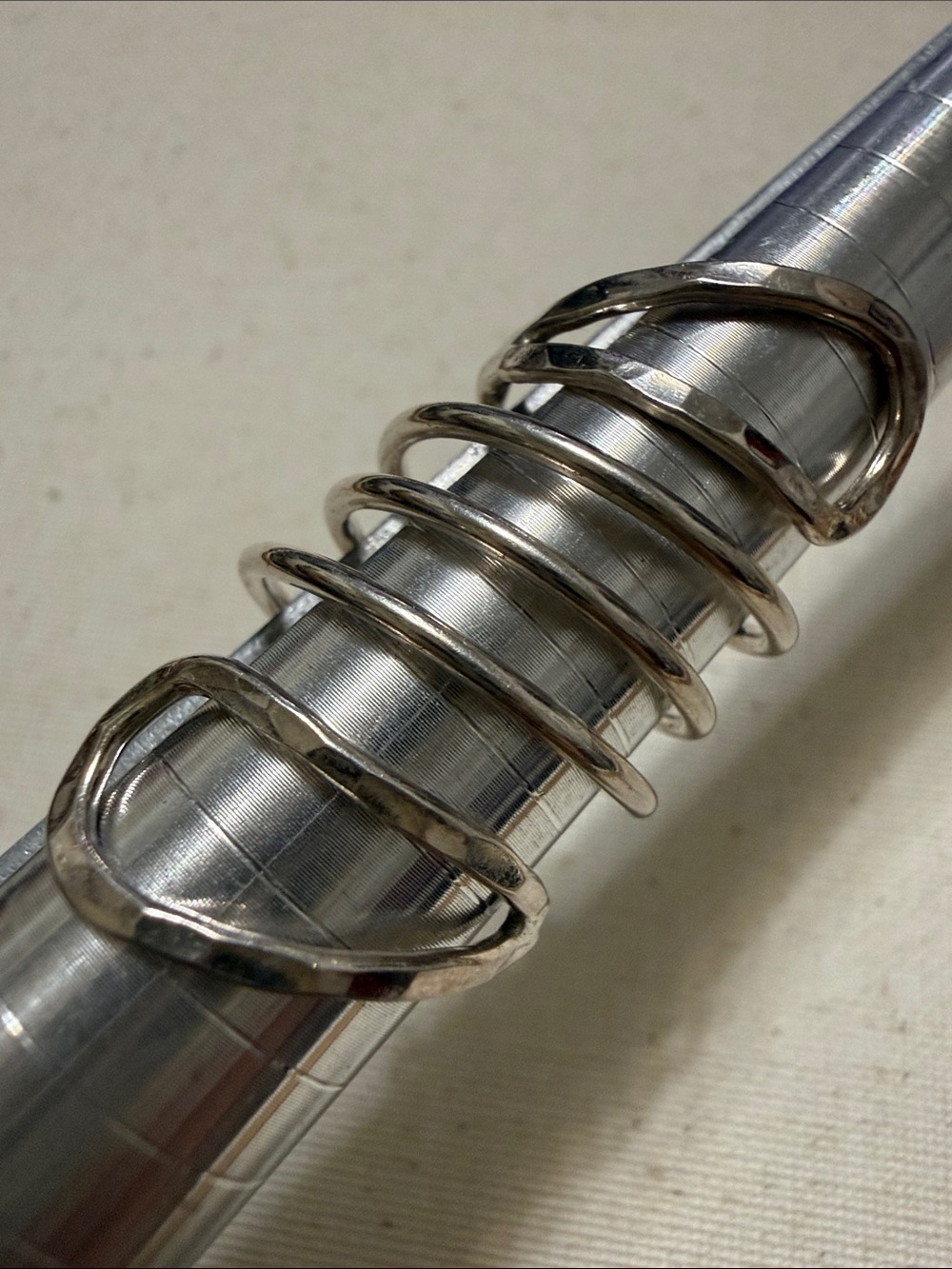 Sterling Silver 925 Hammered Stacking Rings Size 7.5